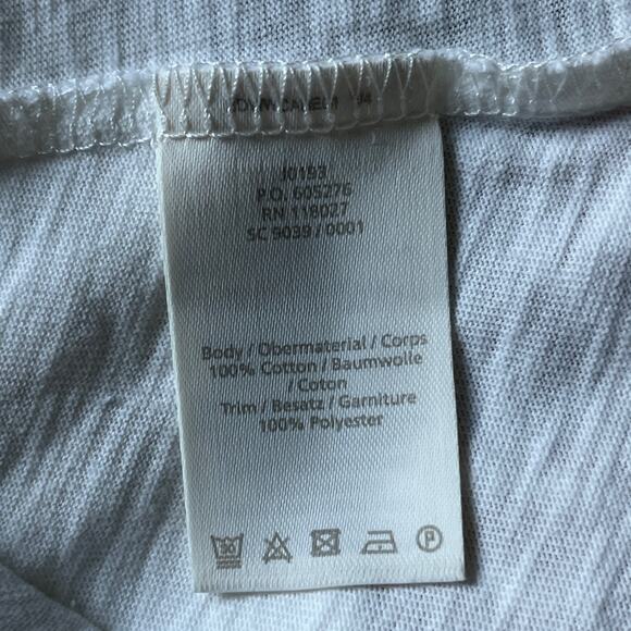 Boden Split Neck Tassel Front Embroidered Tunic Boho Top White Blue Medium - Picture 7 of 7